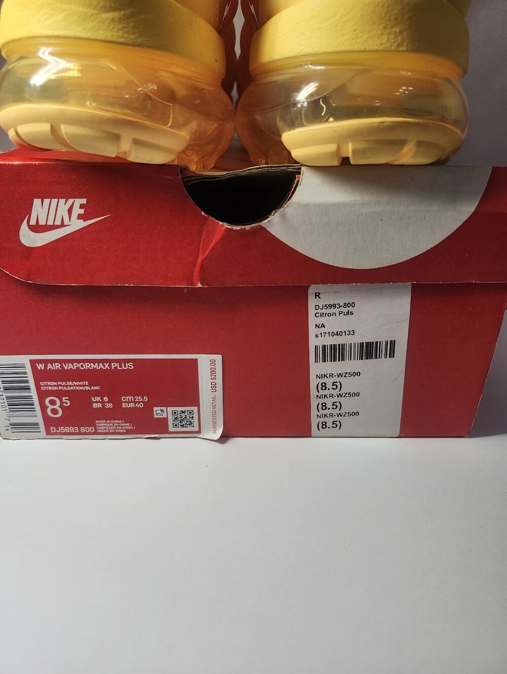 Nike Yellow Air VaporMax Plus Sneakers - Picture 7 of 10